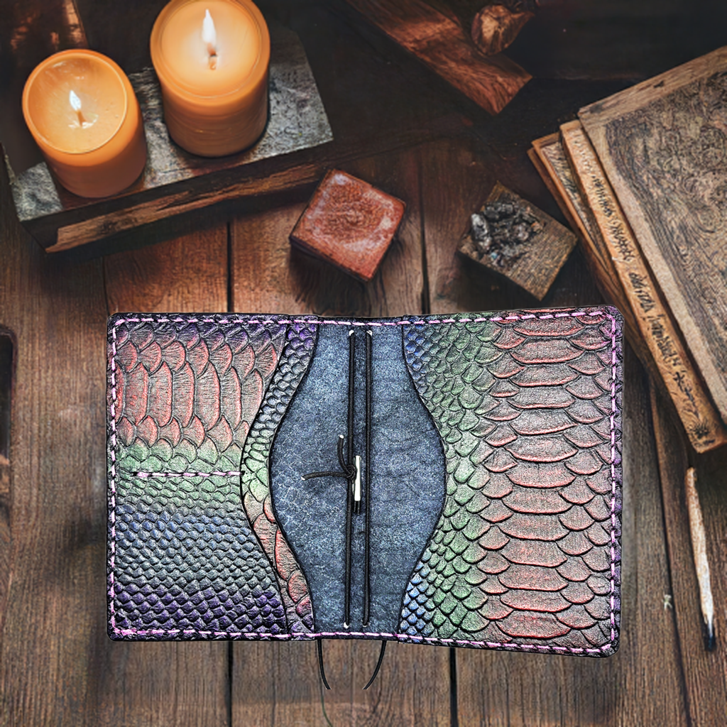 Gothic Dragon skin passport cover wallet