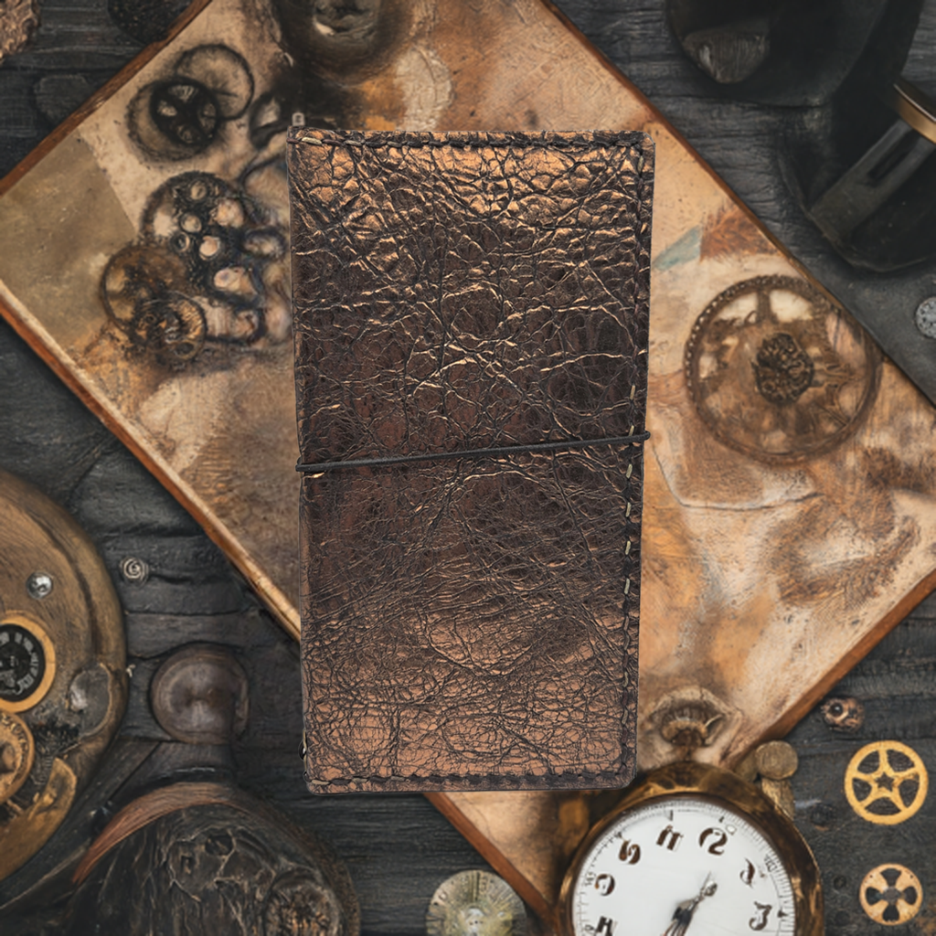 Steampunk Travelers Notebook Gold, Hobonichi Weeks