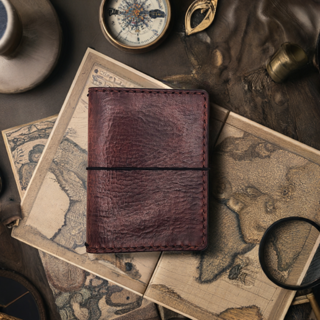 Steampunk Leather Passport Travelers Notebook, passport cover, passport wallet