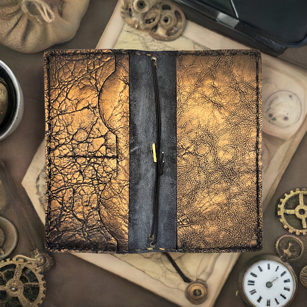 Steampunk Travelers Notebook Gold, Hobonichi Weeks