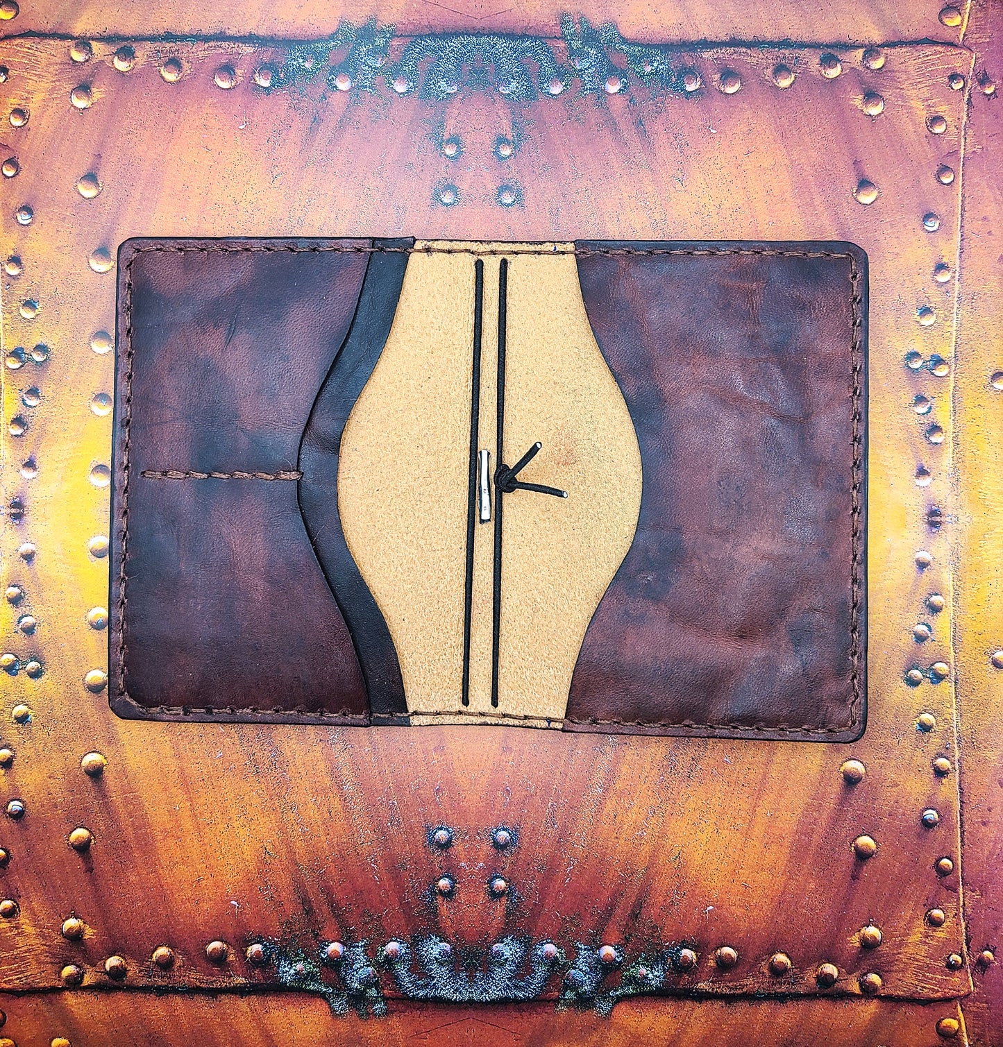 Steampunk Leather Passport Travelers Notebook, passport cover, passport wallet