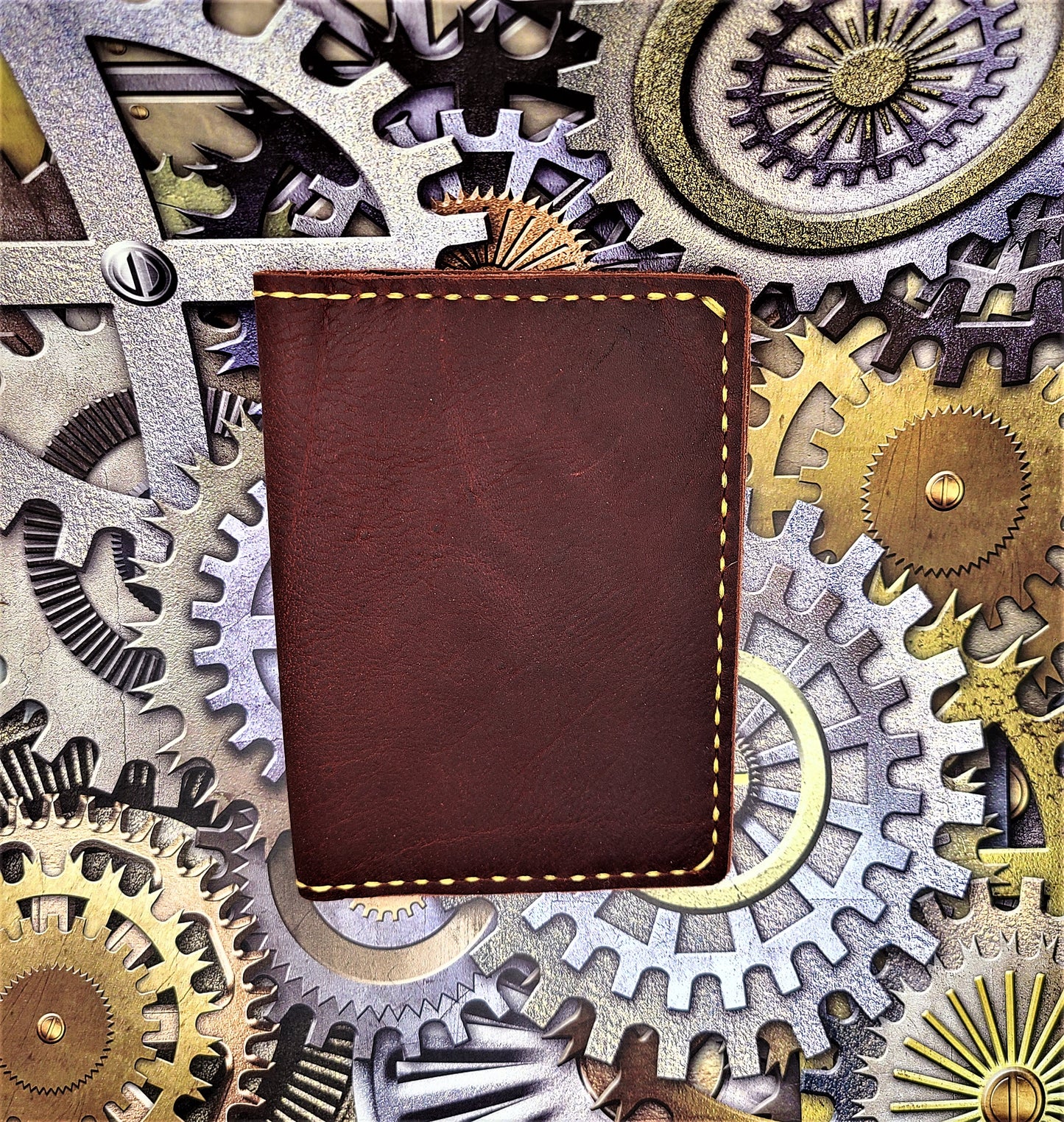 Steampunk Leather Passport Wallet