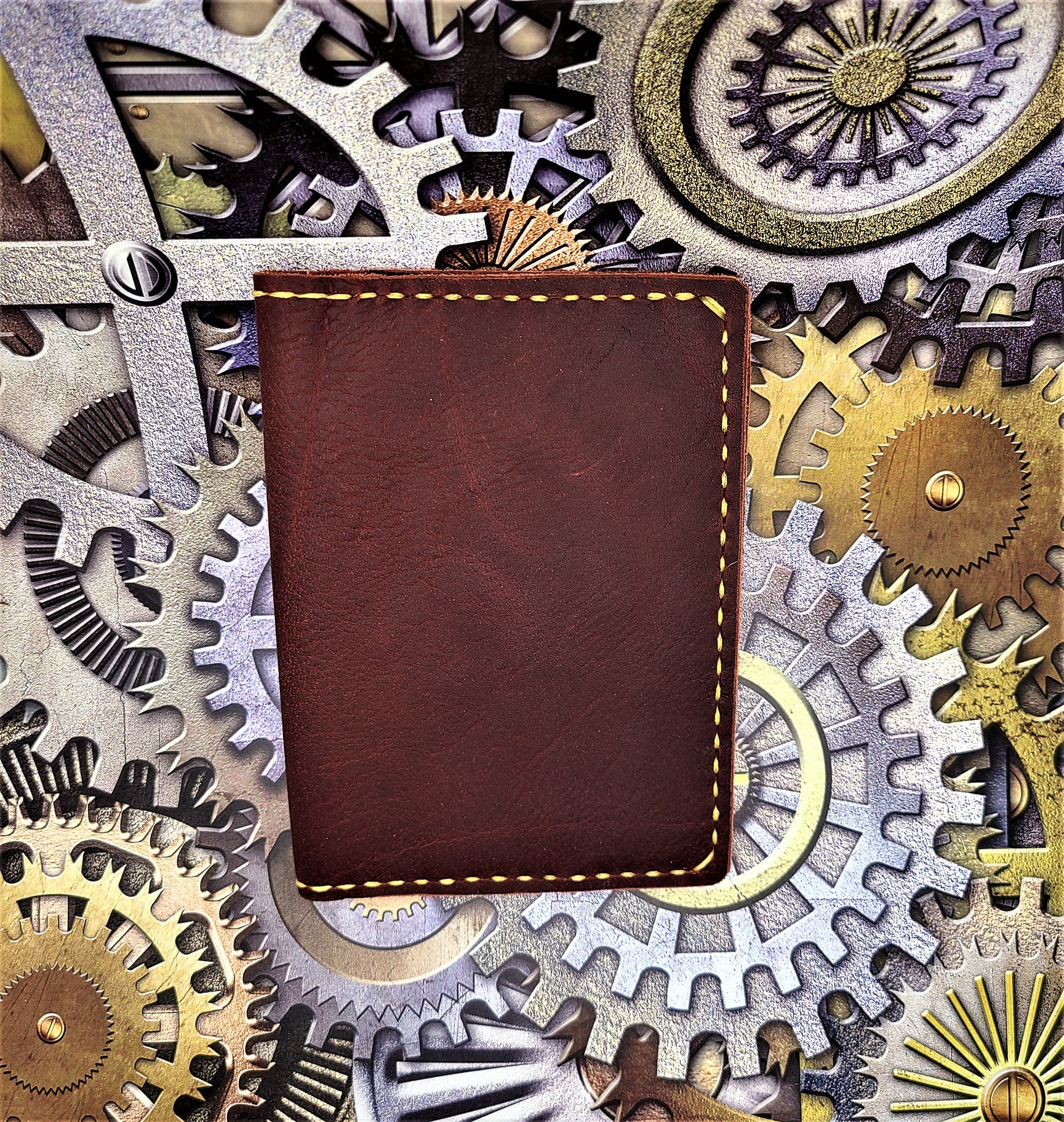Steampunk Leather Passport Wallet