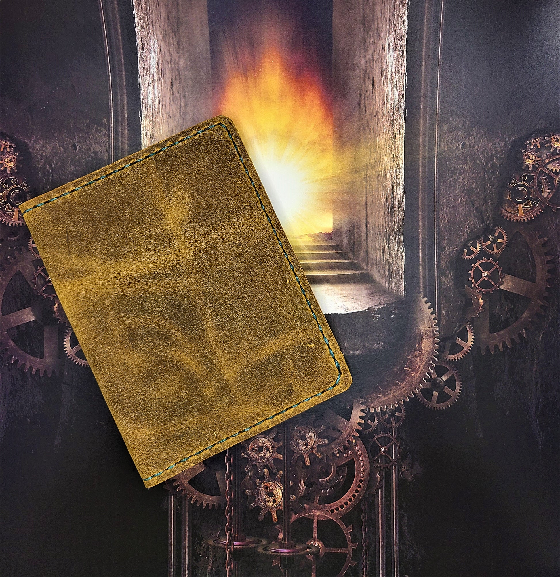 Steampunk Leather Passport Wallet