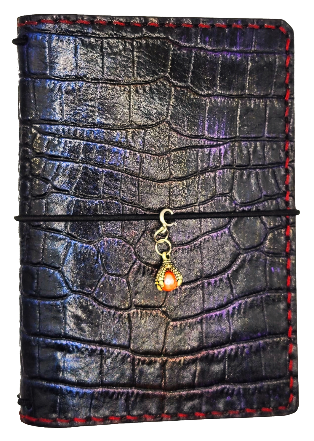 Gothic Leather Travelers Notebook Pocket - Dracul Dragon Skin