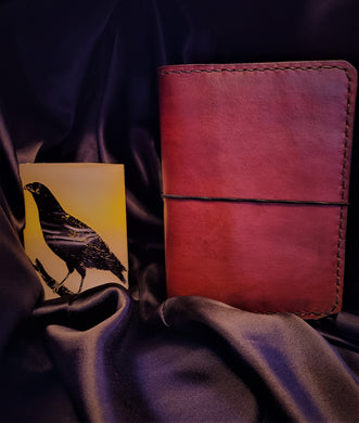 A6 Travelers Notebook, Folio Style, Gothic Notebook Cover, Raven. Dark, Garnet, hobonichi techo cover