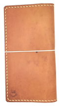 Load image into Gallery viewer, Hobonichi weeks and weeks mega cover, natural veg tanned leather, hand crafted, tan, folio style
