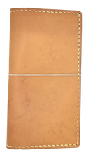 Load image into Gallery viewer, Hobonichi weeks and weeks mega cover, natural veg tanned leather, hand crafted, tan, folio style
