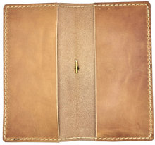 Load image into Gallery viewer, Hobonichi weeks and weeks mega cover, natural veg tanned leather, hand crafted, tan, folio style
